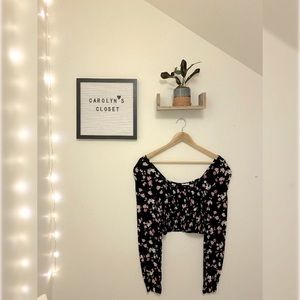 brand: L.A. Hearts // size: S // color: black w/ pink & white flower pattern